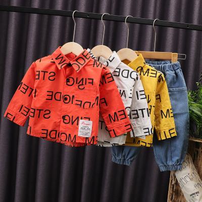 China Baby clothing children aged 0-6 handsome shirt English graffiti trend baby clothing children for sale