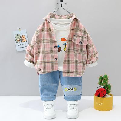 China Baby Clothes 0-5 years old boy 3-piece dinosaur graffiti shirt long sleeves spring autumn girls for sale