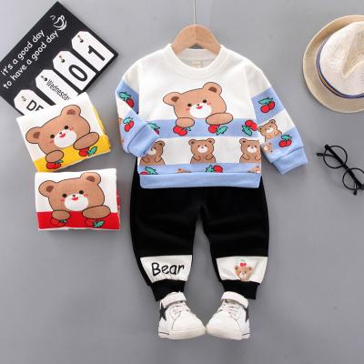 China Autumn clothes 0-5 years old 2-piece set Romantic bear Hoodie Baby girl Baby clothes kids clothing set for sale