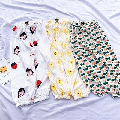 China Custom Unisex Kids Sun protection pants Breathable Cotton Baby girl wholesale summer printing children Casual cute Cartoon for sale