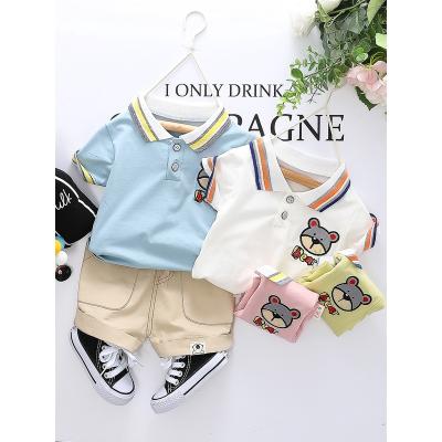 China 100%Cotton Baby Boy Clothing Sets Kids Summer Set Short Sleeve T-shirts + Pants Suits Wholesale for sale