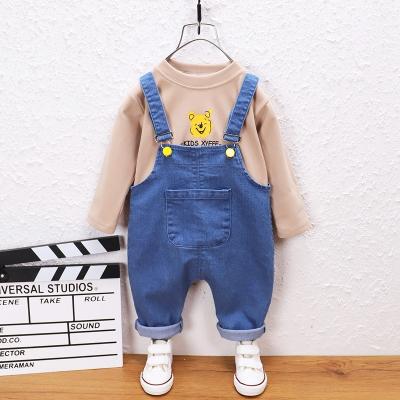 China Baby Clothes Girl 0-6 years old two-piece bear sweater set cartoon animal overalls baby clothes boy for sale