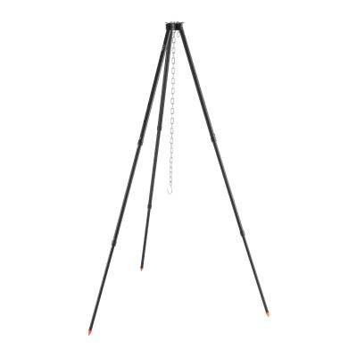 China Outdoor Portable Fire Grill Aluminum Alloy 3 Sections Travel Pot Holder Camping Hanging Tripod For Cooking for sale