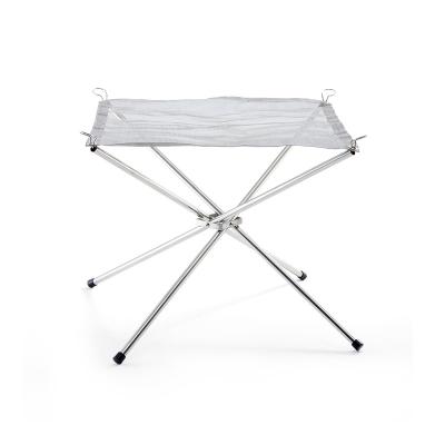 China Durable Folding Camping Fire Frame Stainless Steel Mesh Outdoor Picnic Charcoal Portable Fire Grill for sale