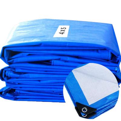 China Double Faced Tarpaulin 145gsm Blue White Poly Tarpaulin Waterproof Plastic Pe Canvas for sale