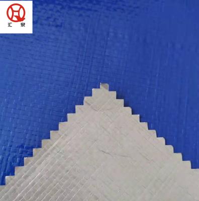 China Double faced pe tarpaulin shipping container cover roof blue silver LDPE coated plastic tarpaulin sheet for sale