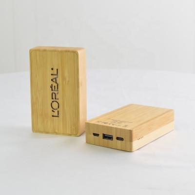 China 500 LOGO LED power bank 10000mah times phone charger promate rectangular strong bamboo powerbank charger for sale