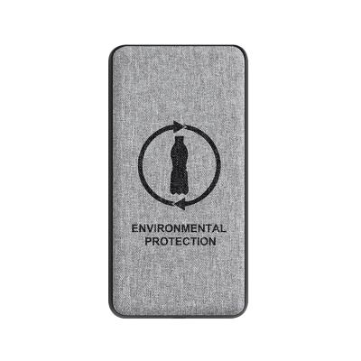 China Eco-friendly promotional agriculture product rpet fabric power bank promotion gift and business portable charger 10000mah wireless powerbank for sale