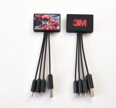 China MP3/MP4 player data cable usb with led light logo MicorUSB / type c usb cable 3 in 1 usb cables OEM for sale