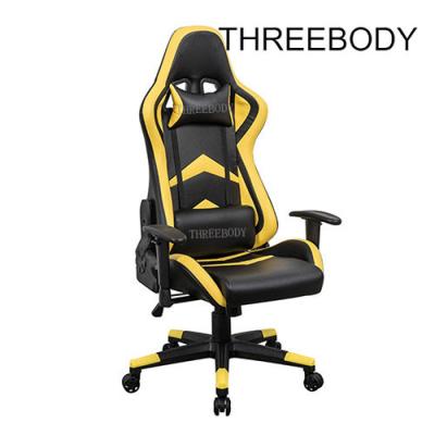 China Silla de la oficina del coche de carreras de Seat del jugador, negro cómodo y amarillo de la silla de la oficina de Seat de cubo en venta