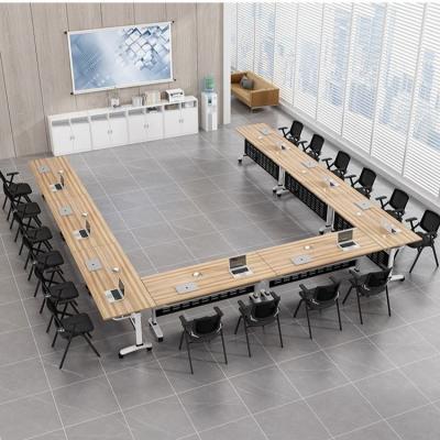 China Multifunctional Folding Long Conference Table With Wheels For Conference Room Office Desks & Chairs for sale