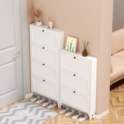 China Modern Simple Ultra-Thin, Large-Capacity Steel Tipping Shoe Cabinet For Home Entrance, Exterior Door, Elevator Aisle for sale