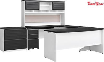 China High End U Shaped Computer Desk , Executive U Shaped Office Desk  With Hutch for sale