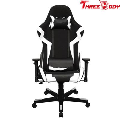 China Eslabón giratorio ajustable trasero de la altura de la silla del juego del alto que compite con ergonómico blanco y negro en venta