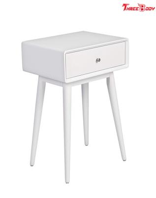 China French White Contemporary Bedroom Furniture Wood Rory One Drawer Side Table for sale