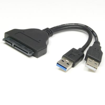 China USB 3.0 Male To SATA 22Pin Female Adapter With USB 2.0 Power Supply Cable For 2.5 inch Har for sale