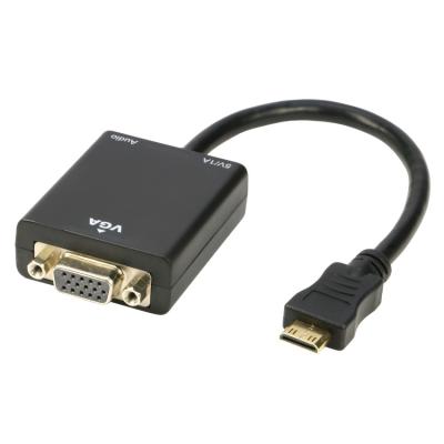 China 1080P Mini HDMI to VGA Video Converter HD Cable Adapter + 3.5mm Audio Output with Micro US for sale