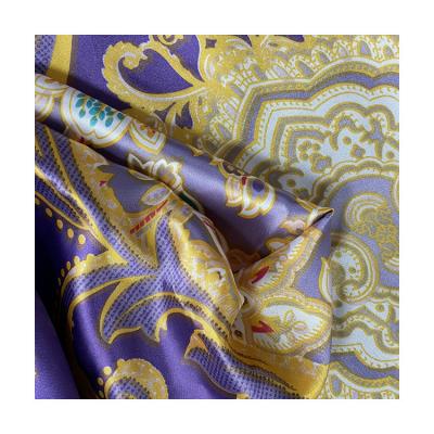 China QUICK DRY Custom Shiny Soft Home Textile 100% Polyester Floral Satin Fabric With Pattern for sale