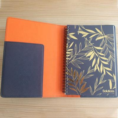 China High Quality Custom Leather Cover Spiral Notebook Hardcover Book for sale