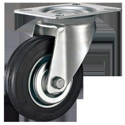 China swivel & Rigid European Industrial Black Rubber Swivel Top Plate Caster for sale