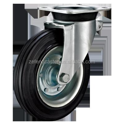 China PIVOT EN 840 Top Waste Bin Swivel Plate Caster With Rubber Castor Wheel for sale