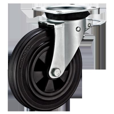 China PIVOT 8 Inch Trash Can Caster Wheel (Plastic Core Gray Rubber Wheel) With Total Lock for sale