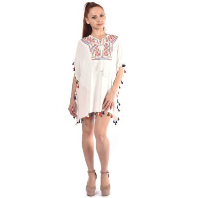 China New fashion women's blazer breathable female, dress card fan edge summer beach dress cover white casual dress for sale