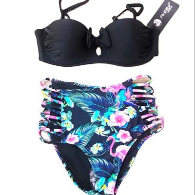 China Breathable High Waist Ladies Split Swimsuit Floral Print Sexy Bikini for sale