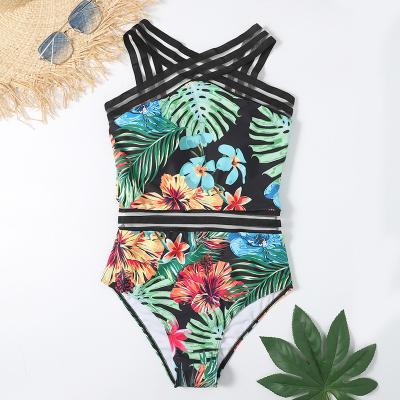 China The other 2022One-piece floral print bikini tarp belly woman slim sexy swimsuit for sale