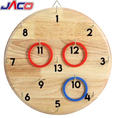 China Home Game JACO Wooden Hook Ring Toss Exercise Ring Tossing Game Board Durable with Two Colors for Parties for sale