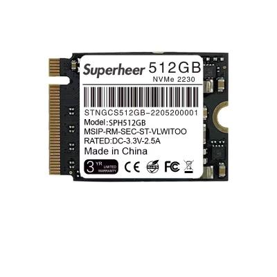 China Superheer 2230 SSD 512gb 3500MB/s Read Speed ​​For Steam Rig Surface Pro PCIe 3.0 Internal Solid State Hard Drive x 4 2230 SSD for sale