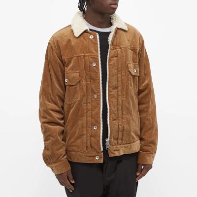 China High Quality OEM Logo Men's Plus Size Jacket Coat Fleece Corduroy Bomber Jacket Coat Custom Made Viable For Men for sale