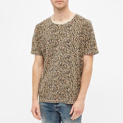 China OEM Custom Logo QUICK DRY 100% Cotton Leopard Print Vintage T Shirt Plus Size Short Sleeve Mens T Shirts for sale