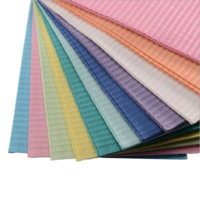 China Cheap Disposable Colorful Bib Paper Dental Napkin for sale