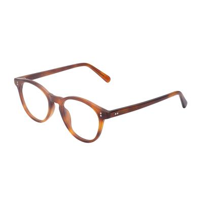 China Retro Mazzucchell Round Acetate Optical Frame Blue Light Blocking Computer Glasses For Women Men for sale