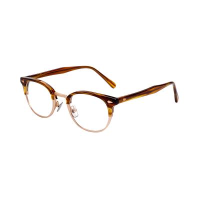 China New Style Retro Designer OEM Handmade Acetate And Metal Optical Reading Eyeglass Frames for sale