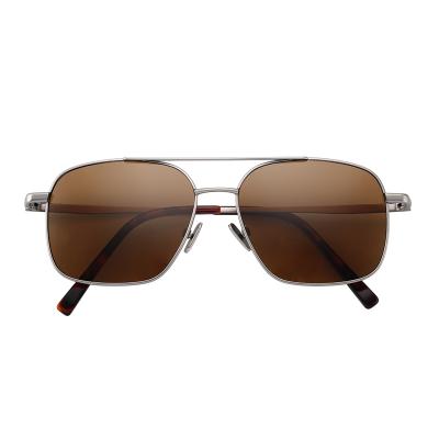 China Fashion Sunglasses Oversized Frame Double Bridge Custom Design Metal Sunglasses for sale