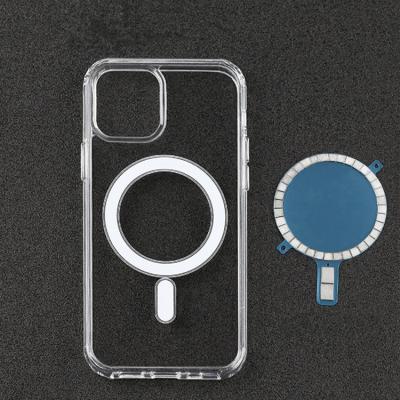 China Clear magnet shockproof safe tpu magnetic cell phone cover for iphone 14 pro case 13 12 11 max with magnetic for sale