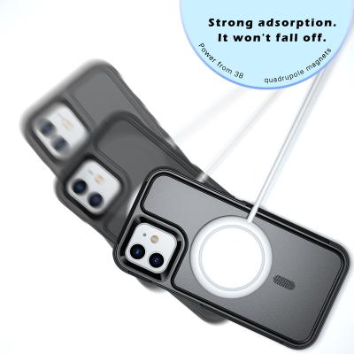 China New Shockproof Magnetic Rugged Case Radio Charging 360 Magnets Phone Back Cover Case For iPhone 12 Pro Max for sale