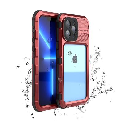 China New 360 Degree Full Cover IP68 Waterproof Shockproof Aluminum Metal Frame Mobile Phone Case For iphone 13 pro max for sale