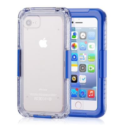 China Blue Shockproof For iPhone 8 Plus Waterproof Phone Case Universal Hard Bike Mount Arm Band Swimming for sale