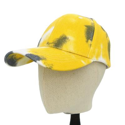 China Aochuang COMMON COMMON Dyed Tie Dye Cloth Baseball Hat Cotton Baseball Cap for sale