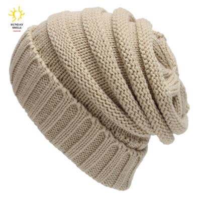 China COMMON COMMON High Quality Men and Women Slapped Skull Single Dyed Beanie Hat Warm Knitted Wholesale Custom Winter for sale