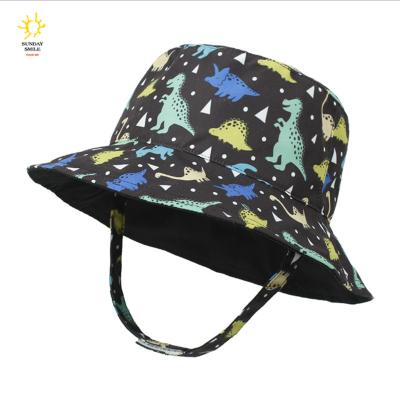 China Kids Hats With String Kids Hats With String Custom Logo Printed Reversible Sun UV Protection Adjustable Kids Hats For Boy And Girl Summer Hats for sale