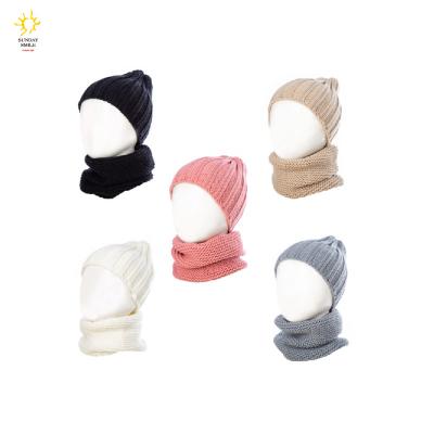 China Kids Winter Hats Printed Kids Winter Hats Knitted Infant Baby Boy Girls Kids Winter Hats And Scarf Set for sale