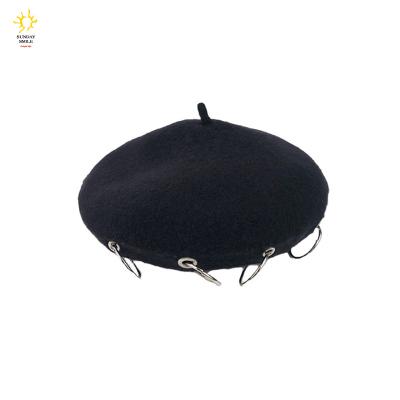 China Occasional Use Striped French Classic Striped Beret Hat Wool Hats for sale