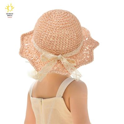 China UV Printed Protective Hats Summer Adjustable Straw Hats Adjustable Kids Straw Hat Beach Play Straw for sale