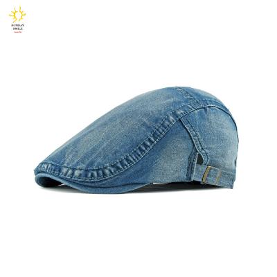 China Ivy Hat Twill Denim Cotton Adjustable Newsboy Hat Newsboy Hat Logo Buckle Pattern Luxury Custom Sale Newsboy Factory Hat Newsboy Hat For Men And Women for sale