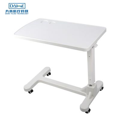 China Manufacturer Adjustable Height Medical Furniture ABS Plastic Hospital Equipment Medical Service Bed Table With Wheels for sale