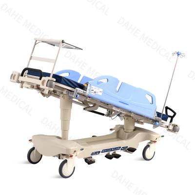 China Commercial Hydraulic Bed Trolley Emergency Transport Furniture Durable ABS Material Patient Hospital Furniture for sale